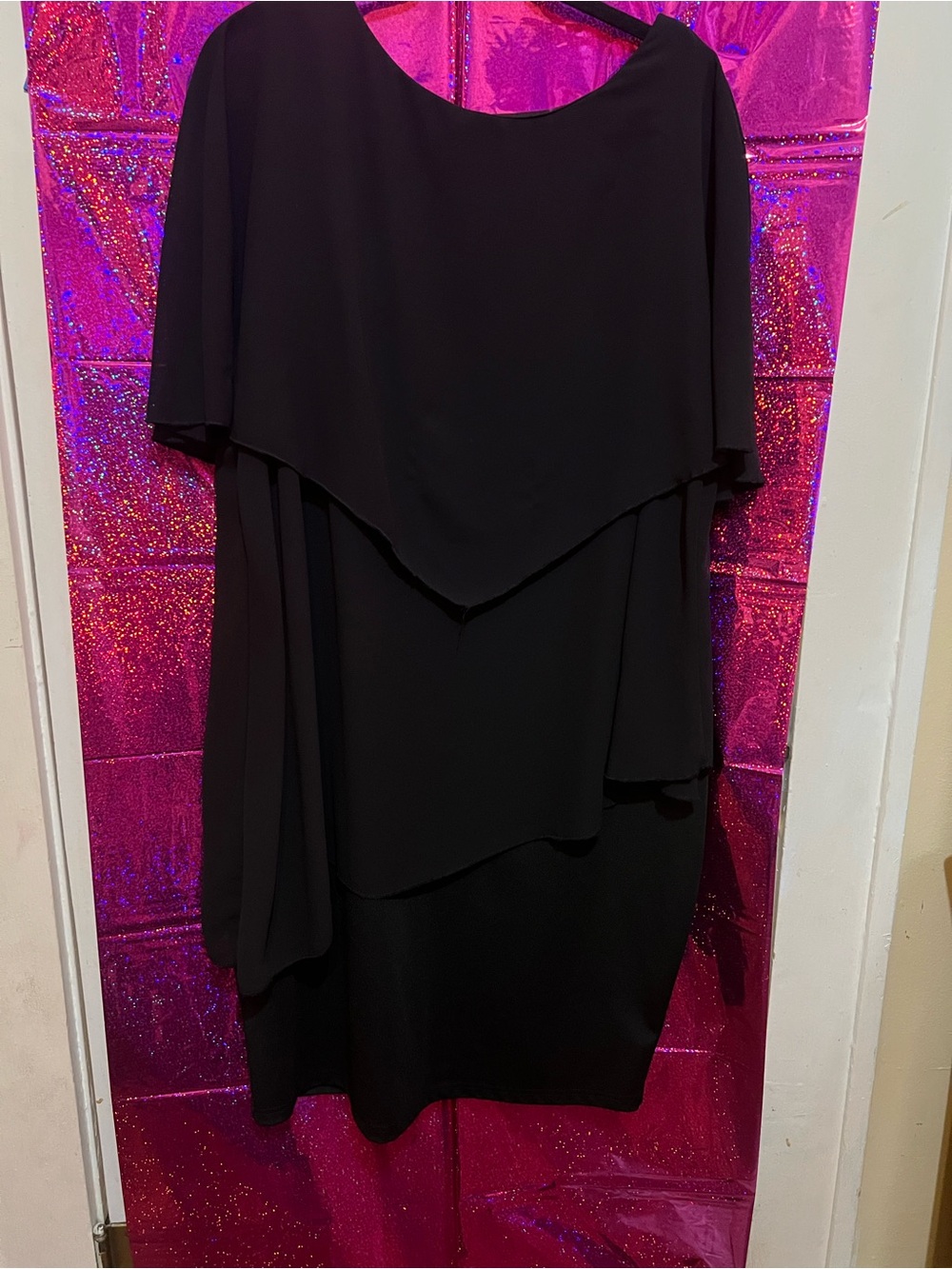 SHEIN Black Layered Midi Dress